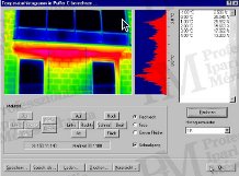 Épület-termográfiai mérési adatok kiértékelése - Hőmérséklet-hisztogram (forrás: Infratec)