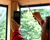 Evaluation of Building Thermography Measurement Data - Air Movement Search with Flow Meter (source: Blowerdoor)