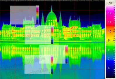 Thermal Camera Selection 2014 - Image Resolution - Two-dimensionally montaged thermal image of the Parliament (source: PIM)