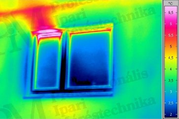 Épület-termográfia gyakorlati tanácsok a mérésekhez - Nyitva felejtett ablak (forrás: Infratec)