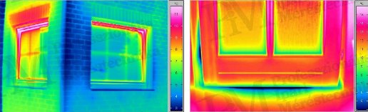 Building Thermography Practical Tips for Measurements - Poorly Sealing Windows (source: Infratec)