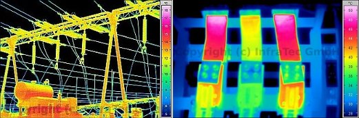 Villamos berendezések termográfiája, mérési tanácsok - Alálómás ill. áramsínek termográfiai mérése (forrás: Infratec)