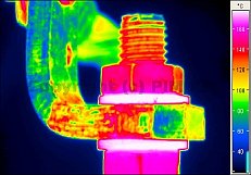 Villamos berendezések termográfiája - Kontaktushiba (forrás: PIM)