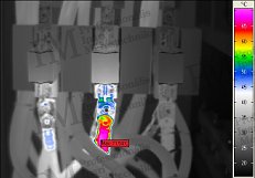 Villamos berendezések termográfiája - Hibás kábelsaru (forrás: PIM)