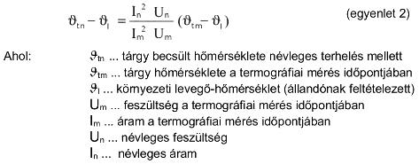Villamos berendezések termográfiája - egyenlet2