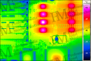 NYÁK hőképe emissziós érték korrekció nélkül