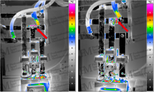 balra: reflexiógyanús első mérés; jobbra: más pozícióból megismételt mérés