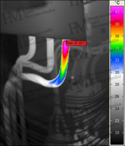 rossz kontaktusra utaló vezetékhőmérséklet